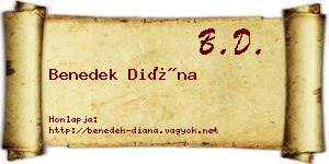 Benedek Diána névjegykártya