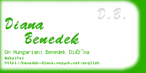 diana benedek business card